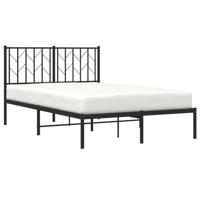 Bedframe met hoofdbord metaal zwart 120x200 cm - thumbnail