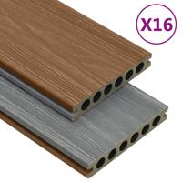 Terrasplanken met accessoires 40 m² 4 m HKC bruin en grijs - thumbnail