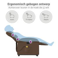 Sta-op-massagestoel elektrisch verstelbaar stof bruin - thumbnail