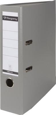 Pergamy ordner, voor ft A4, uit PP en papier, met beschermrand, rug van 8 cm, grijs Pergamy ordner, voor ft A4, uit PP en papier, met beschermrand, rug van 8 cm, grijs
