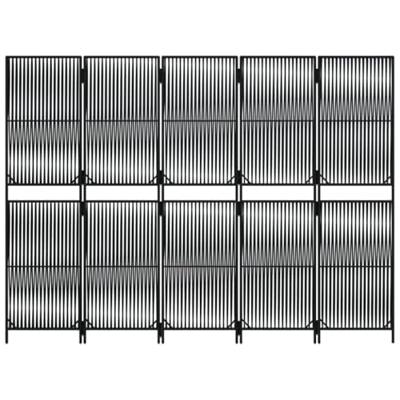 Kamerscherm 5 panelen poly rattan zwart Kamerscherm 5 panelen poly rattan zwart