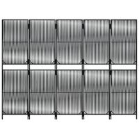 Kamerscherm 5 panelen poly rattan zwart - thumbnail
