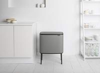 Brabantia Bo Touch Bin Afvalemmer 11 + 23 L - Mineral Concrete Grey - thumbnail