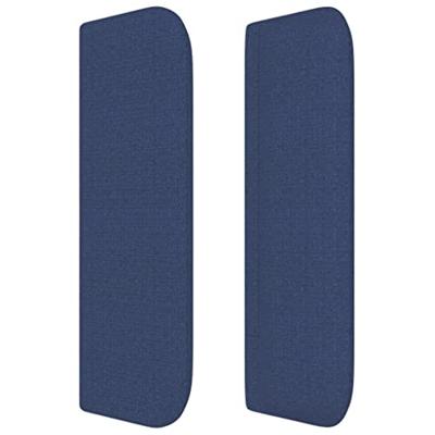 Hoofdbord met randen 83x16x78/88 cm stof blauw