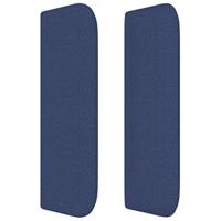 Hoofdbord met randen 83x16x78/88 cm stof blauw - thumbnail