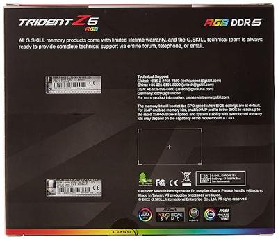 G.Skill DDR5 Trident Z5 RGB 2x16GB 6000MHz CL36 F5-6000J3636F16GX2-TZ5RS G.Skill DDR5 Trident Z5 RGB 2x16GB 6000MHz CL36 F5-6000J3636F16GX2-TZ5RS