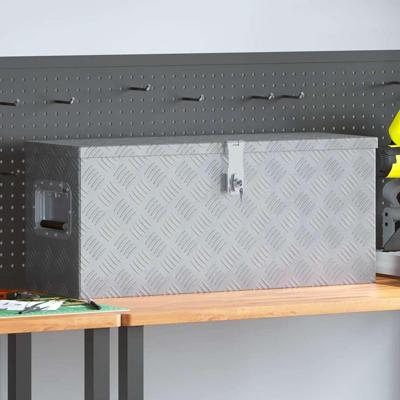 VidaXL Aluminium kist 76,5x26,5x33 cm zilverkleurig