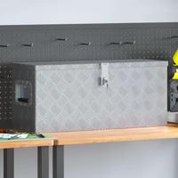 VidaXL Aluminium kist 76,5x26,5x33 cm zilverkleurig - thumbnail