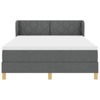 Boxspringbed met matras stof donkergrijs 140x190 cm - thumbnail