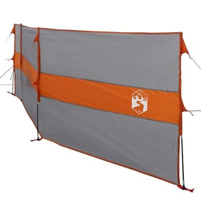Windscherm camping waterdicht 490x123 cm grijs en oranje