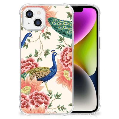Case Anti-shock voor iPhone 14 Pink Peacock Case Anti-shock voor iPhone 14 Pink Peacock