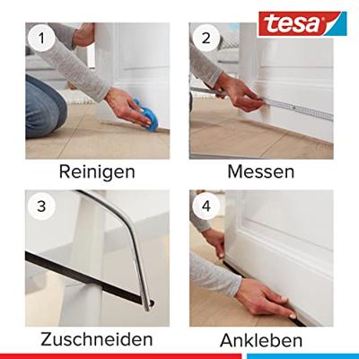 Tesa Deurborstel effen vloer - 100 x 3.7 cm - transparant Tesa Deurborstel effen vloer - 100 x 3.7 cm - transparant