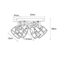 QAZQA Industriële spot hout met donkergrijs verstelbaar 4-lichts - - thumbnail