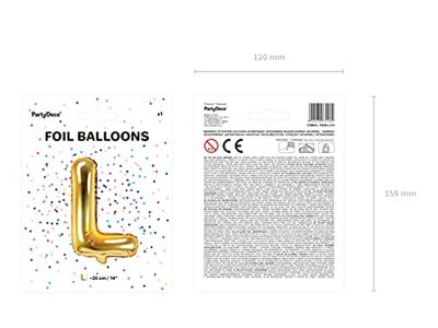 Folieballon Goud Letter &apos;L&apos; - 35cm