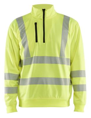 Blåkläder High-Vis Sweatshirt halve rits 35642538 | High-Vis Geel | Maat XL - 7330509831489
