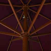 Parasol met houten paal 330 cm bordeauxrood - thumbnail