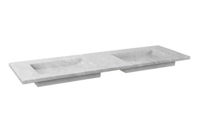 Wastafel Forzalaqua Nova Doppio Gepolijst 160.5x51.5x9.5 cm Carrara Zonder Kraangaten Wastafel Forzalaqua Nova Doppio Gepolijst 160.5x51.5x9.5 cm Carrara Zonder Kraangaten