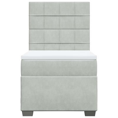 Boxspring met matras fluweel lichtgrijs 120x190 cm