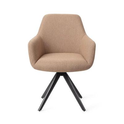 Jesper Home Eetkamerstoel 'Hiroo' Draaibaar, Turn Black, kleur Whisper Wheat