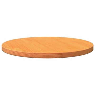 Tafelblad rond 50x2,5 cm massief grenenhout wasbruin