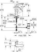 Wastafelkraan GROHE Wave New L-size met Waste Chroom - thumbnail