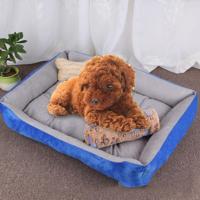 Hond bot patroon grote zachte warme kennel huisdier hond kat mat deken met deken grootte: S 60 × 45 × 15cm (lichtgrijs) - thumbnail