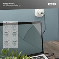 Digitus AK-300138-010-S USB-kabel USB 2.0 USB-C stekker, USB-C stekker 1.00 m Zwart - thumbnail