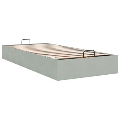Bedframe zonder matras 90x200 cm fluweel lichtgrijs