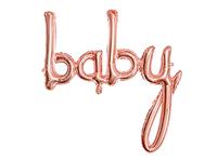 PartyDeko Folieballon Baby Roségoud (73cm) - thumbnail