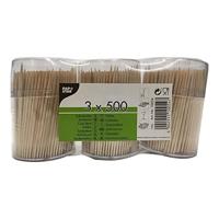 Papstar tandenstoker, 3 kokers van 500 stuks - thumbnail