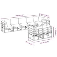 Tuinbankenset met kussen 9 pcs Zwart Aluminium - thumbnail