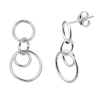 TFT Oorhangers Rondjes Zilver Gerhodineerd Glanzend 23 mm x 12 mm