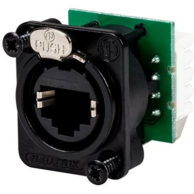 Neutrik NE8FDV-YK-B RJ45-dataconnector etherCon D-serie NE8FDV-YK-B Bus, recht NE8FDV-YK-B Aantal polen: 8P8C Zwart 1 stuk(s)