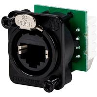 Neutrik NE8FDV-YK-B RJ45-dataconnector etherCon D-serie NE8FDV-YK-B Bus, recht NE8FDV-YK-B Aantal polen: 8P8C Zwart 1 stuk(s) - thumbnail