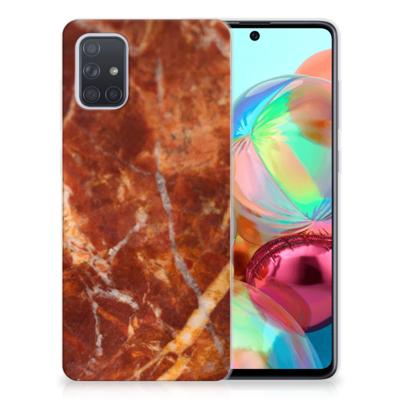 Samsung Galaxy A71 TPU Siliconen Hoesje Marmer Bruin Samsung Galaxy A71 TPU Siliconen Hoesje Marmer Bruin