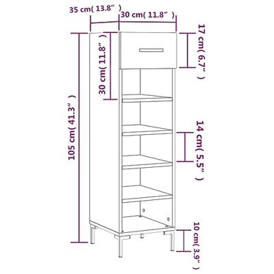 VidaXL Schoenenkast 30x35x105 cm bewerkt hout zwart VidaXL Schoenenkast 30x35x105 cm bewerkt hout zwart