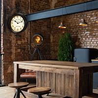 Monzana Stationsklok - met - 2 - verschillende - wijzerplaten - in - zwart - thumbnail