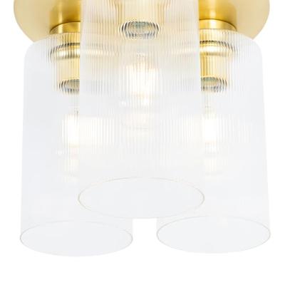 QAZQA Art Deco plafondlamp goud met glas 3-lichts - Laura