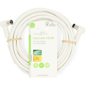 Nedis Coaxkabel | IEC (Coax) Male | IEC (Coax) Female | Vernikkeld | 120 dB | 75 Ohm | Viervoudig Afgeschermd | 5.00 m | Rond | PVC | Wit | Label - Nedis Coaxkabel | IEC (Coax) Male | IEC (Coax) Female | Vernikkeld | 120 dB | 75 Ohm | Viervoudig Afgeschermd | 5.00 m | Rond | PVC | Wit | Label -