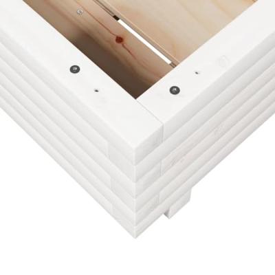 VidaXL Plantenbak 40x40x26,5 cm massief grenenhout wit