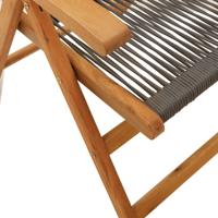 Tuinstoelen 6 st verstelbaar massief acaciahout grijs - thumbnail