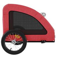 Hondenfietstrailer oxford stof en ijzer rood - thumbnail