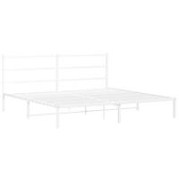 Bedframe met hoofdbord metaal wit 183x213 cm - thumbnail