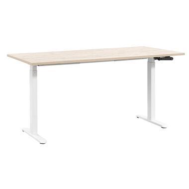 Bureau Homeworx zit/sta handmatig verstelbaar - eikenkleur/wit - 75/118x160x80 cm