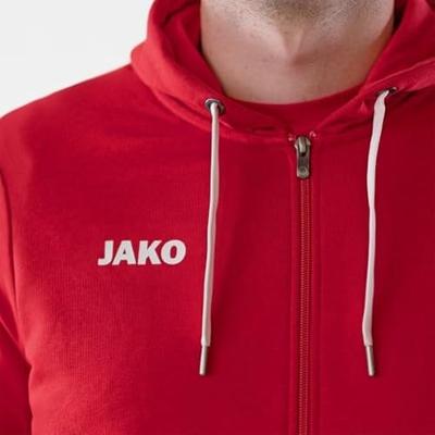 JAKO 6865D Jas Met Kap Base Dames - Rood - 36