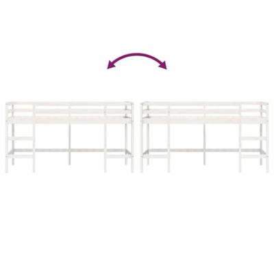 Kinderhoogslaper met ladder 90x200 cm massief grenenhout wit Kinderhoogslaper met ladder 90x200 cm massief grenenhout wit