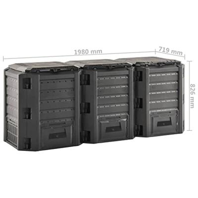 Compostbak 1200 L zwart - thumbnail