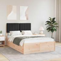 Bedframe met Gevoerd Hoofdgedeelte Zwart 120 x 200 cm - thumbnail