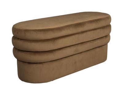 Dutchbone Bankje 'Aditi' Velvet, 93cm, kleur Bruin