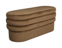 Dutchbone Bankje 'Aditi' Velvet, 93cm, kleur Bruin - thumbnail